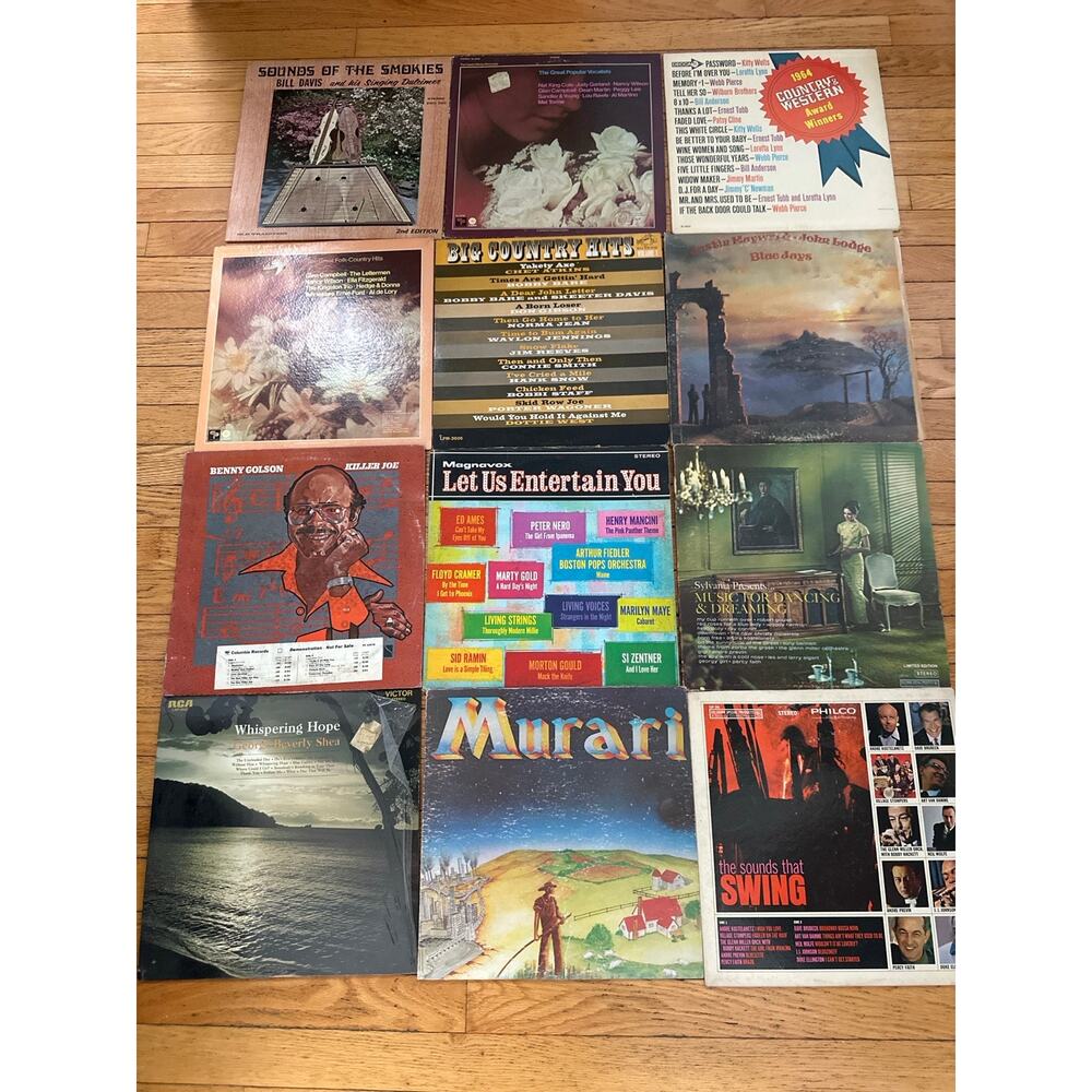 Vintage Vinyl Record Lot Country Easy Listening Jazz Big Band LP Albums x12